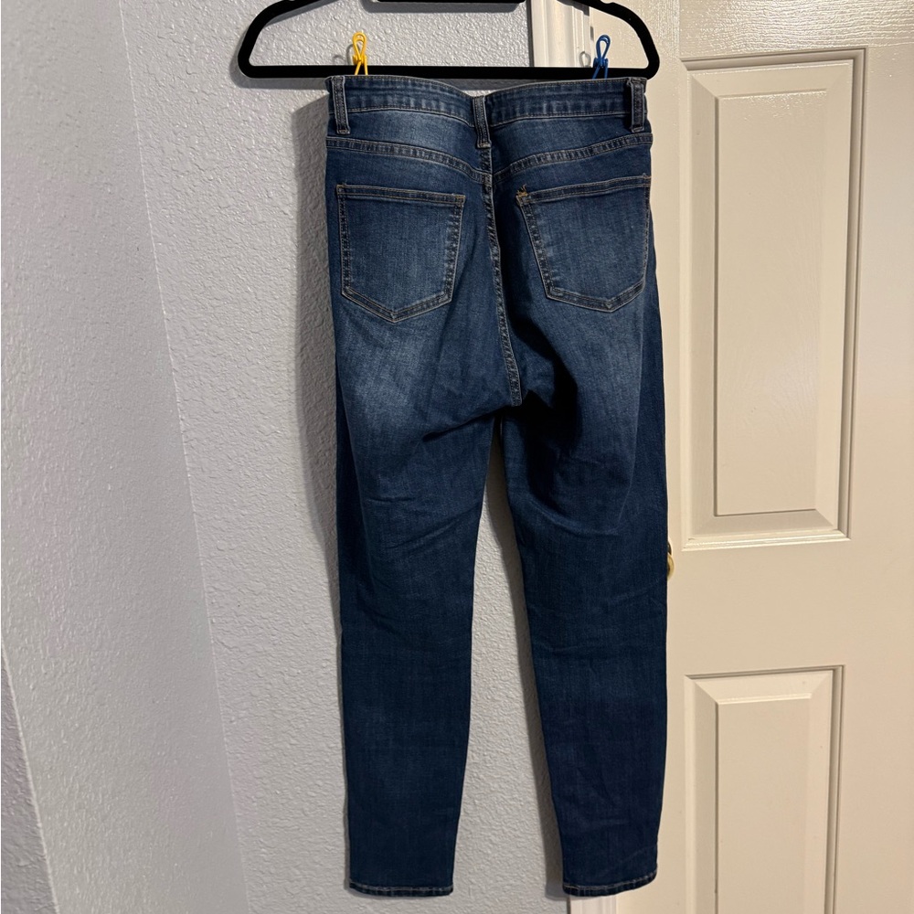 SHEIN High Rise Ripped Blue Jeans - Picture 2 of 3